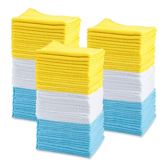 Amazon Basics Mikrofaser Reinigungstuch, 30.5 x 40.6 cm, 144 Stück, Mehrfarbig