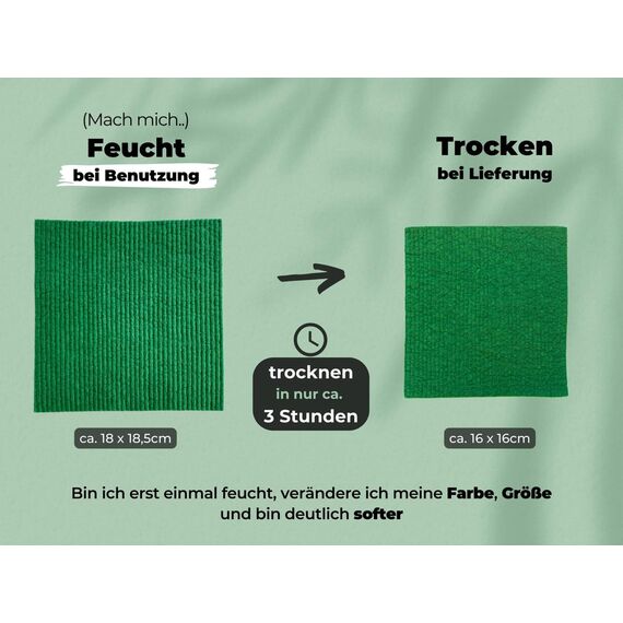 Grünschloss Spüllappen Grün (8X) schwedische Spültücher waschbar Forest Green - Schwammtücher grün aus Holz-Zellstoff & Baumwolle Putzlappen - Küchenlappen, Geschirrlappen (Limited-Edition)