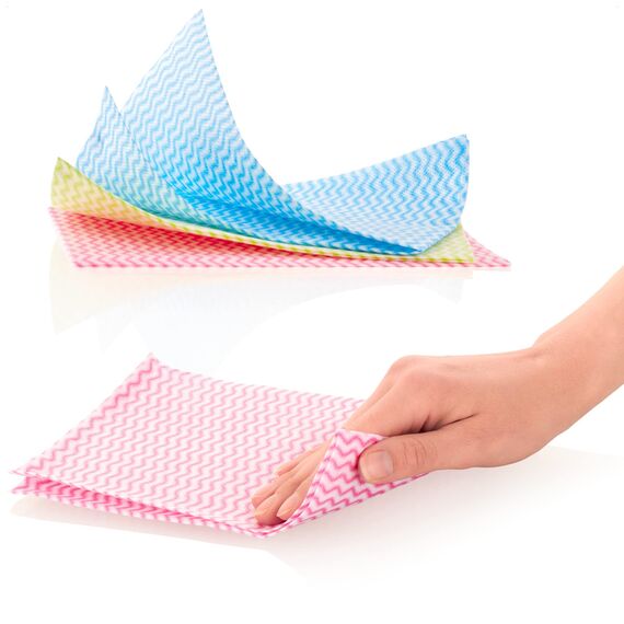 com-four® 30x Wischtuch - Wiederverwendbare Reinigungstücher für Küche, Bad und Haushalt - Mehrzweck-Lappen in 3 Farben - waschbares Putztuch (030 Blatt - 30x40cm - 3 Farben)