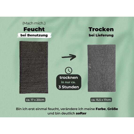 Grünschloss Spültücher Spüllappen grau dunkel (8X) waschbare Putzlappen Baumwolle & Holz-Zellstoff (Made in Sweden) Schwammtuch Küche extra saugstark - Abwaschlappen Küche, modern & hygienisch