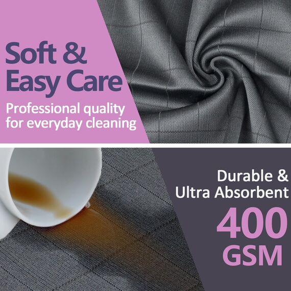 Airlab Fensterputztücher Carbon Tücher 400 GSM, Fenstertuch Streifenfrei Putztücher, Mikrofasertücher Glas Fenster Auto, Reinigungstuch Carbon Lappen für Kristallklare & Streifenfreie Scheiben, Lila