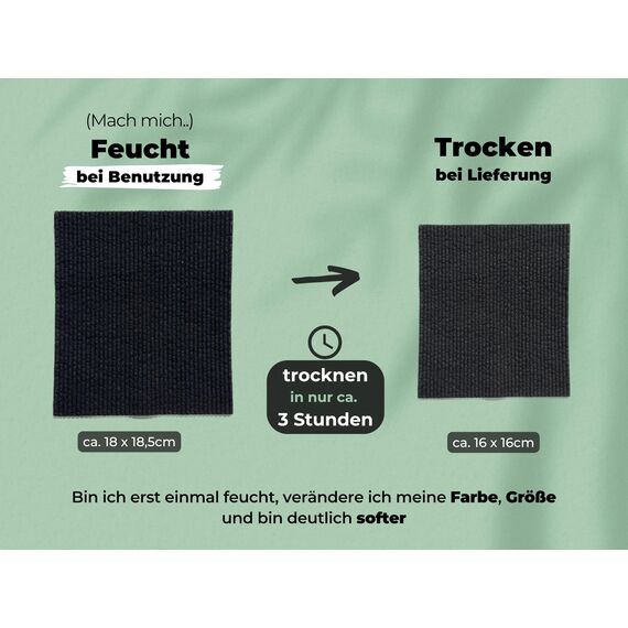 Grünschloss Spüllappen schwarz (8X) schwedische Spültücher waschbar - saugstarke Schwammtücher schwarz aus Holz-Zellstoff & Baumwolle Putzlappen - Schwarze Küchenlappen, Geschirrlappen modern