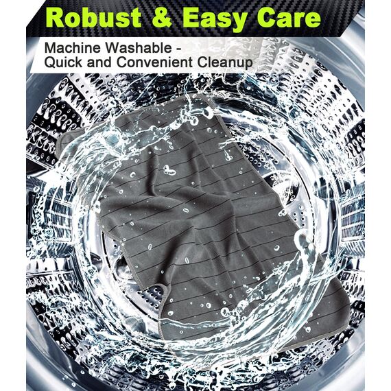 Airlab 4X Mikrofasertuch Carbon Tücher Auto, 50x40 cm Fenstertuch Poliertuch für Kristallklare & Streifenfreie Scheiben, Carbon Mikrofaser Putztücher Glastücher Reinigungstücher, Grau, 400GSM