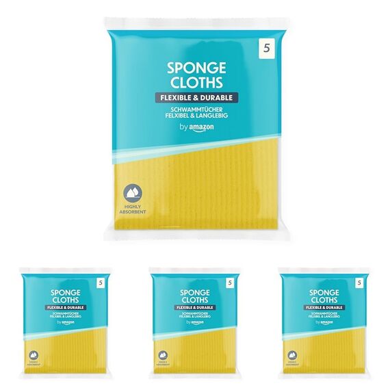 Amazon Schwammtücher, 5 Stück (Packung mit 4), Reinigungstuch, Synthetisch oder Mischung, [Multiple Colors], Reinigungstuch