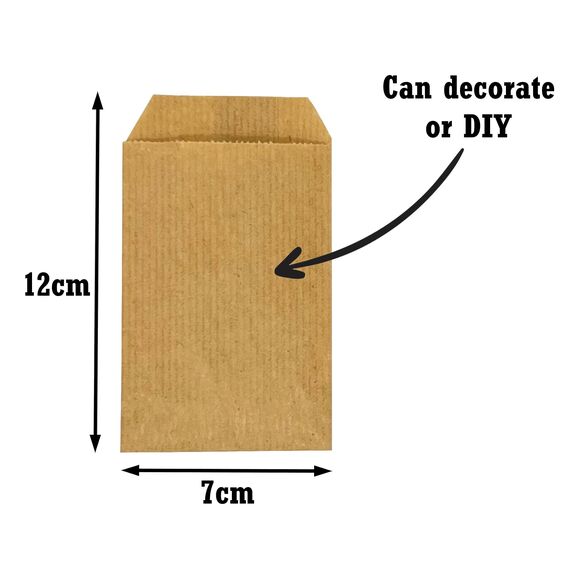 PAKNOR® 100stk Papiertüten Braun klein - 7 x 12 cm, ideal für Freudentränen & Adventskalender zum befüllen, Mini Kraftpapiertüten zum basteln für Hochzeit, Weihnachten, Blumensamen als Geschenktüte