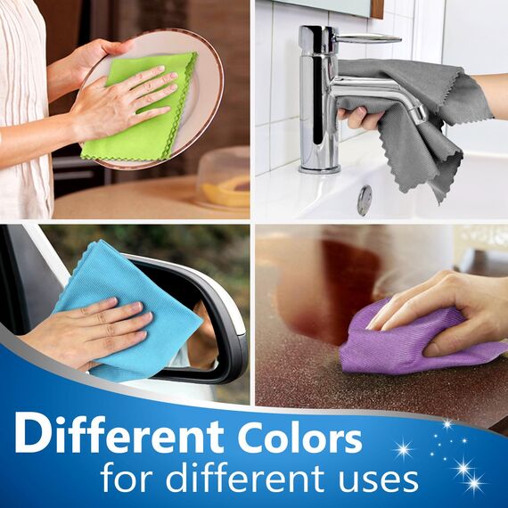 Airlab 8X Ultrafeine Reinigungstücher Mikrofaser Putztücher, Nano Fenstertuch Streifenfrei, Glastuch Microfasertücher Poliertücher Glas Lappen für Auto, Fenster, Brille, Küche, Spiegel, Bad, 40x30 cm