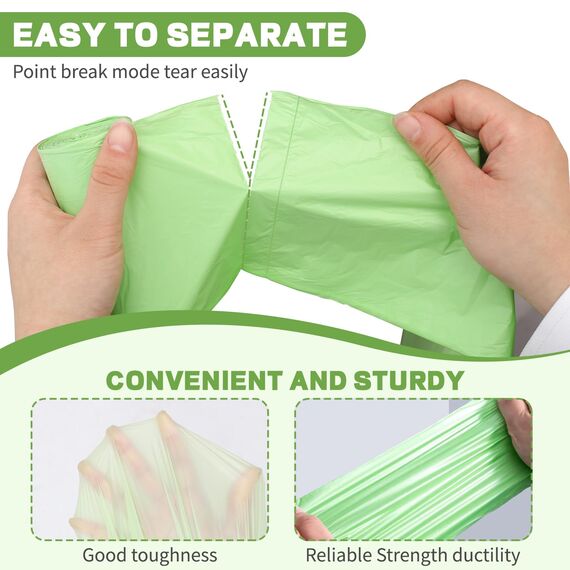 BODFPPC 150 Stück Biomüllbeutel 10L, Bio Müllbeutel Reißfeste Biomülltüten Kompostierbare Müllsäcke Mülltüten für Küche, Garten & Haushalt