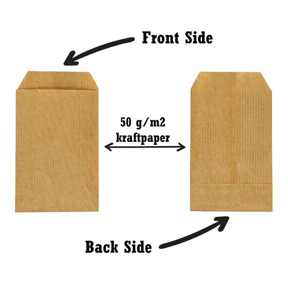 PAKNOR® 100stk Papiertüten Braun klein - 7 x 12 cm, ideal für Freudentränen & Adventskalender zum befüllen, Mini Kraftpapiertüten zum basteln für Hochzeit, Weihnachten, Blumensamen als Geschenktüte