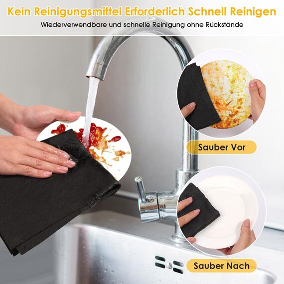 VEVOQIM 10 Stück Verdicktes Magisches Reinigungstuch - Wiederverwendbare Mikrofaser für Autos, Küche, Glas (30 x 40 cm)