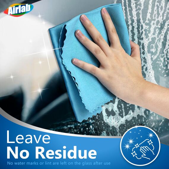 Airlab 8X Ultrafeine Reinigungstücher Mikrofaser Putztücher, Nano Fenstertuch Streifenfrei, Glastuch Microfasertücher Poliertücher Glas Lappen für Auto, Fenster, Brille, Küche, Spiegel, Bad, 40x30 cm