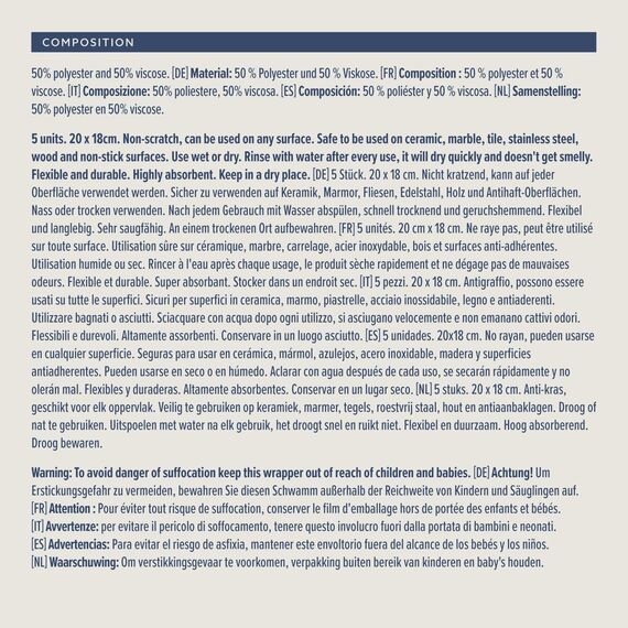 Amazon Schwammtücher, 5 Stück (Packung mit 4), Reinigungstuch, Synthetisch oder Mischung, [Multiple Colors], Reinigungstuch