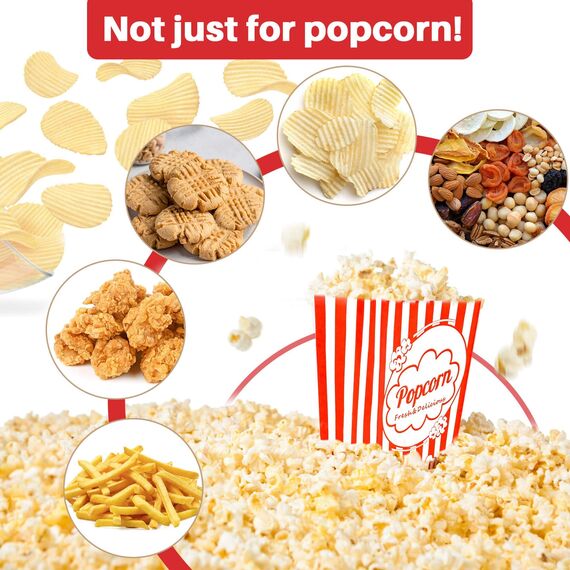 MAQIHAN Popcorn Tüten 200 stück - Popcorntüten Popcorn Maschinen Klein Movie Night Filmabende Papiertüten Zubehör Popcornmaschine Papier Behälter Snacktüten