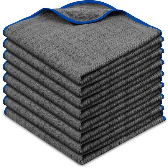 Airlab Poliertücher Auto Tücher 40x40 cm, Mikrofasertücher Autopflege Trockentuch, Mikrofaser Putztücher Reinigungstücher Putzlappen für Auto, Fenster, Glas und Bad, 8er Set, Blau