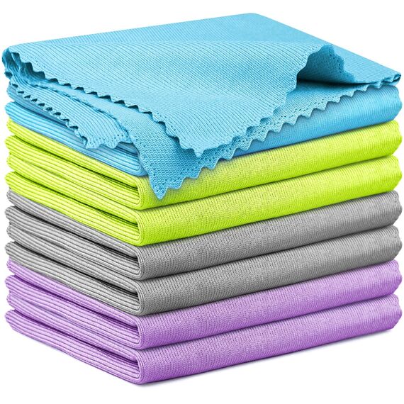 Airlab 8X Ultrafeine Reinigungstücher Mikrofaser Putztücher, Nano Fenstertuch Streifenfrei, Glastuch Microfasertücher Poliertücher Glas Lappen für Auto, Fenster, Brille, Küche, Spiegel, Bad, 40x30 cm