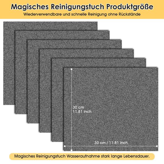 VEVOQIM 10 Stück Verdicktes Magisches Reinigungstuch Wiederverwendbaren Mikrofasertücher,Putzlappen Putztücher Streifenfreie,Pro Clean magisches reinigungstuch für Küchen Badezimmer,Fenster,Glas,Autos