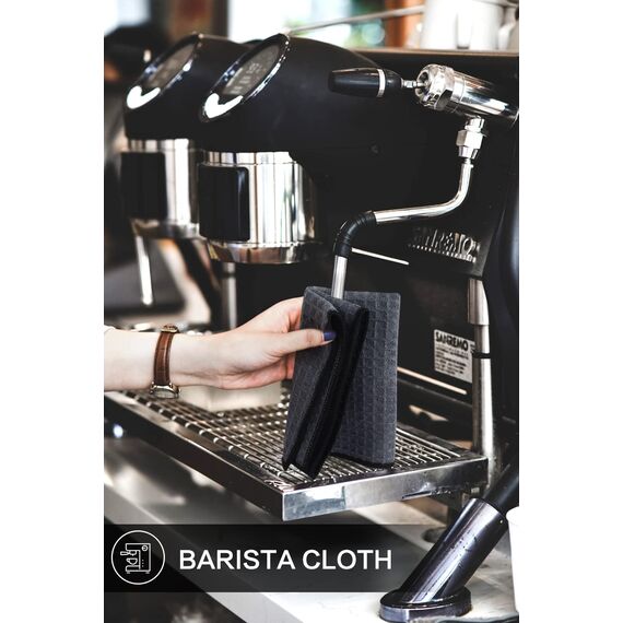 KinHwa Barista Tuch-6 Stück grau - Barista Handtücher extrem saugstark 30x30cm-Kaffeemaschine Reinigungstuch pültücher für Küche Dicke Putzlappen Fusselfrei - Mikrofasertücher