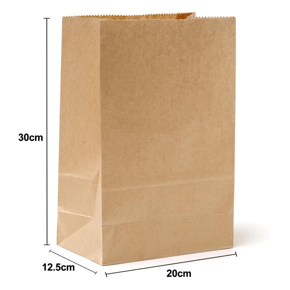 50 Stück Kraftpapiertüten, 30 x 20 x 12.5 cm Papiertüten Groß, Geschenktüten Papier, Kraftpapier Brottüten, Geschenkverpackung, kraftpapier Tüten für Weihnachten Geburtstagsparty Kindergeburtstag