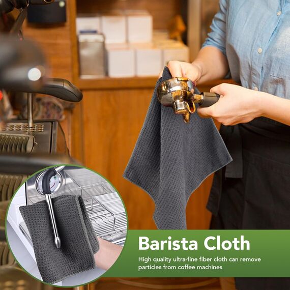 KinHwa Mikrofaser-Reinigungstücher Super Weiche Reinigungstücher Waschbar Saugstark Umweltfreundlich Reißfest Mikrofasertücher Kleine Ananasgitter 30CM x 30CM 6 Stück Grau