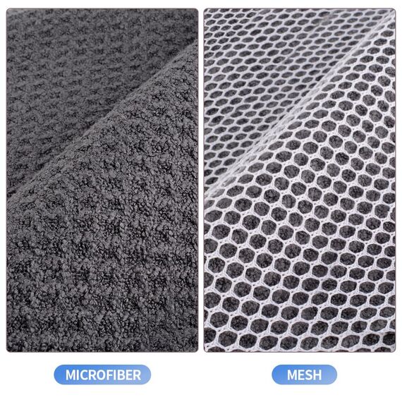 KinHwa Küchen-Waschlappen für Geschirr, saugfähige Mikrofaser-Geschirrtücher, schnell trocknend, mit Poly-Scheuerseite, ideal für Küchenreinigung und Haushaltsreinigung, Grau-B, 17,8 x 17,8 cm