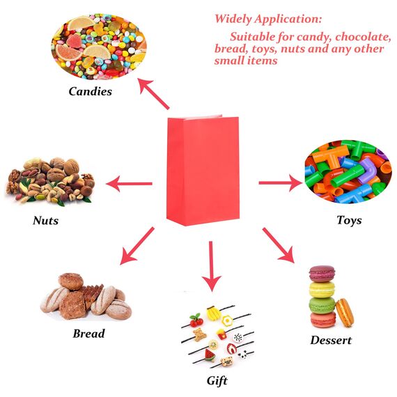 Papiertüten Bonbon Geschenktüten, 20 Stück Bunte Kraftpapier Goodies Geschenktüten mit 20 Stickern zum Verpacken von Geschenken, DIY, Hochzeit, Kindergeburtstag, Weihnachten Osterfeiern