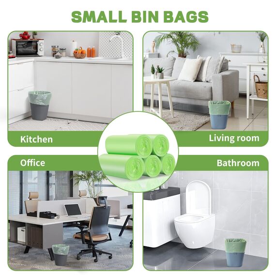 BODFPPC 100 Stück Biomüllbeutel 20L, Bio Müllbeutel Reißfeste Biomülltüten Kompostierbare Müllsäcke Mülltüten für Küche, Garten & Haushalt