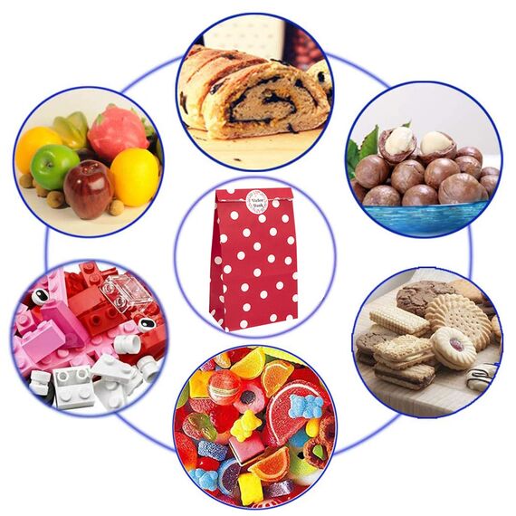 KASZOO Papiertüten, 40 Stück Bunte Geschenktütenmit 84 Aufkleber (Auf Deutsch) Candy Tüten zum Verpacken von Geschenken, Giveaways, Kindergeburtstag, Hochzeit, Party, usw