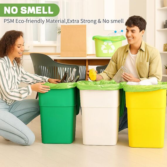 BODFPPC 50 Stück Biomüllbeutel 50L, Bio Müllbeutel Reißfeste Biomülltüten Kompostierbare Müllsäcke Mülltüten für Küche, Garten & Haushalt