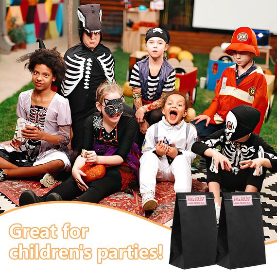 24 Stück Papiertüten zum Befüllen mit 24 Aufkleber Detektiv, Geschenktüten Kindergeburtstag, Geschenktasche Mitgebsel Tüten aus Kraftpapier, Schwarz Fall Gelöst Detektivparty für Junge, Mädchen