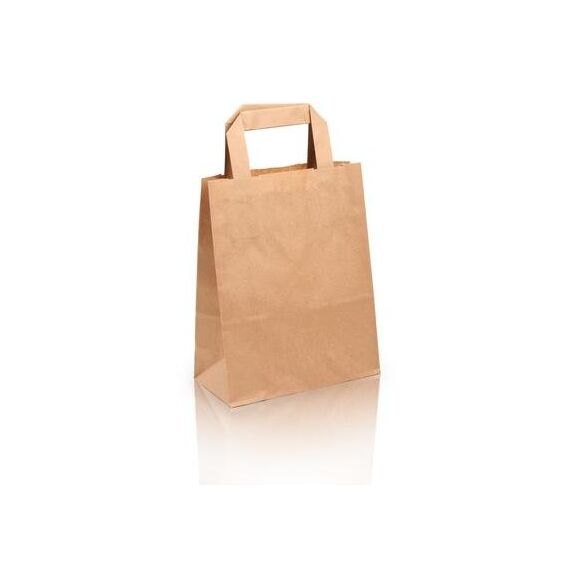 250 Papiertragetaschen Papiertaschen Tüten Papiertüten Tragetaschen braun 18 + 8 x 22 cm