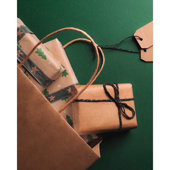 BESCOST Papiertüten, 40 Stück Geschenktüten, Kraftpapiertüten mit Henkel, 15 x 8 x 21 cm, Geschenktüten für Einkaufen, Hochzeiten, Verpackungen, Partys, Geburtstag, Weihnachten, 130 g/m², Braun