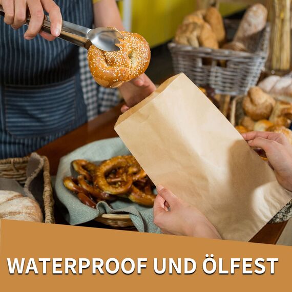 Guheake® Papiertüten 50 Stück Braun - 15 x 27 x 9 cm Kraftpapier tüten Fettdicht Braune Geschenktüten, DIY Weihnachten Adventskalender, Mitgebseltüten, Süßigkeiten, Butterbrottüten