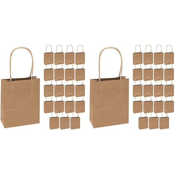 Idena 60058 - Papiertüten, 20 Stück, 12 x 5 x 15 cm, Geschenktüten, Kraftpapier Tüten, Basteltüten zum Verzieren und Verschenken (Packung mit 2)