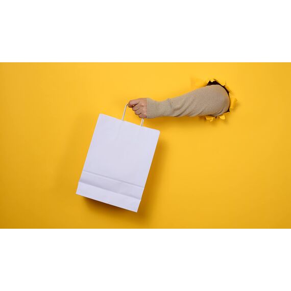 PAKNOR® 24stk Weiß Papiertüten mit Henkel - 24 x 31 x 11 cm, Papiertragetasche mit Kordelgriff, Geschenktüten, Kraftpapiertüte, DIY Adventskalender (Weiß, 24 x 31 x 11cm - 24stk.)