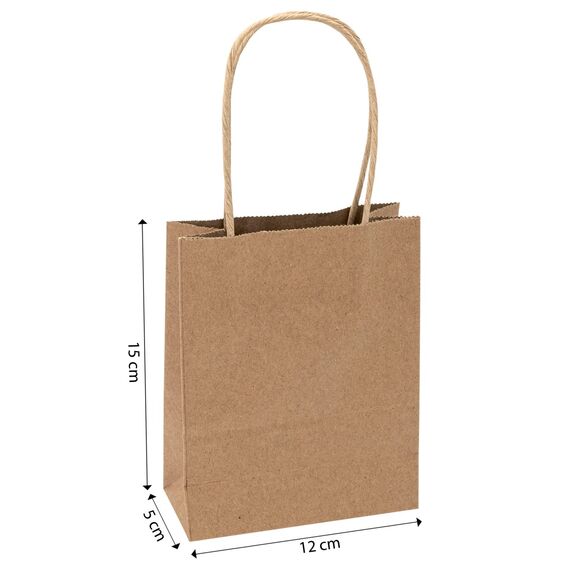 Idena 60058 - Papiertüten, 20 Stück, 12 x 5 x 15 cm, Geschenktüten, Kraftpapier Tüten, Basteltüten zum Verzieren und Verschenken (Packung mit 2)