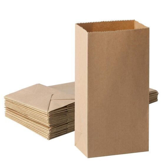 50 x Papiertüten Klein, 15x9x27cm Braun Papiertüten Geschenktüten, Butterbrottüten, Samentütchen, Mitgebsel Tüten für Hochzeit Party(XL)