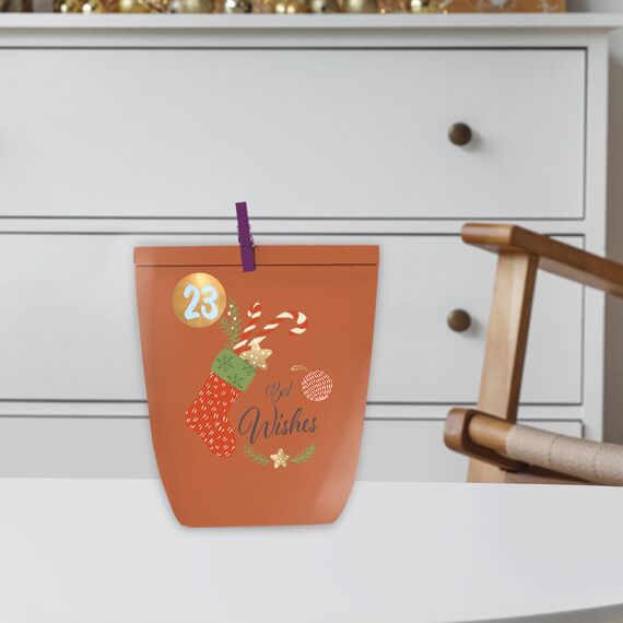 KOHMUI Adventskalender zum Befüllen, 24 DIY Weihnachtskalender Geschenk Papiertüten zum Selber Basteln, Kraftpapiertüten mit Zahlen Aufkleber zum Selbstbefüllen