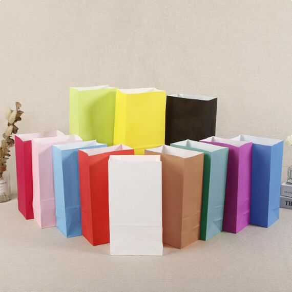 24 x Papiertüten Klein, 13x8x24cm multicolor Papiertüten Geschenktüten, Butterbrottüten, Samentütchen, Mitgebsel Tüten für Hochzeit Party (multicolor)