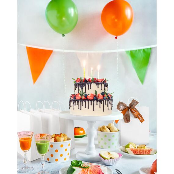 BESCOST Papiertüten, 40 Stück Geschenktüten Weiß, Geschenktüten mit Henkel, 21 x 27 x 11 cm, Papiertüten für Einkaufen, Hochzeiten, Verpackungen, Partys, Geburtstag, Weihnachten, 130 g/m², Weiß