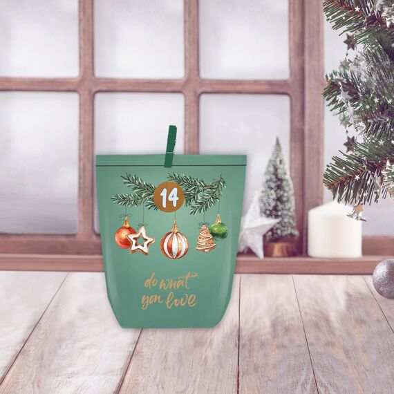 KOHMUI Adventskalender zum Befüllen, 24 Weihnachtskalender zum Selber Basteln, Adventstüten Papiertüten mit Zahlen Aufkleber zum Selbstbefüllen
