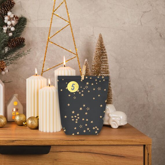 KOHMUI Adventskalender zum Befüllen, 24 Weihnachtskalender Papiertüten mit Zahlen Aufkleber zum Selber Basteln, Geschenktüten Advents Bastelset für Kinder und Erwachsene