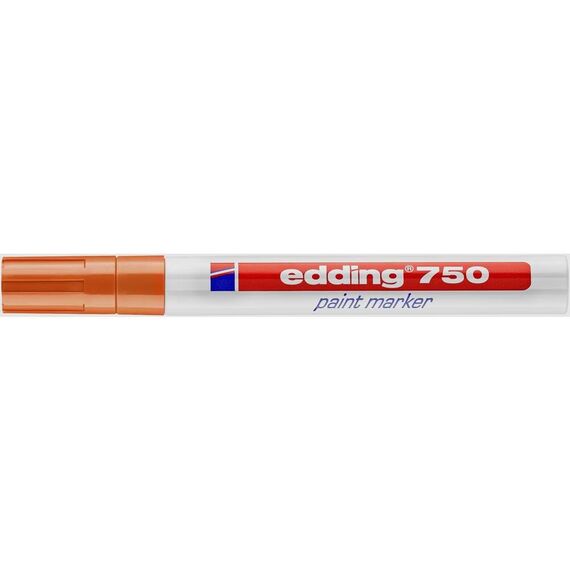 edding 750 Lackmarker - orange - 1 Stift - Rundspitze 2-4 mm - Lackstift zur Markierung und Beschriftung von Metall, Glas, Stein oder Kunststoff - hitzebeständig, permanent, wisch- und wasserfest