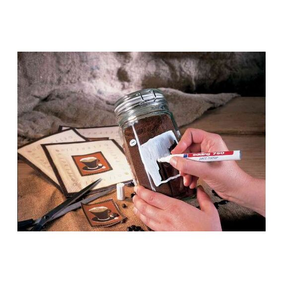 edding 750 Lackmarker - orange - 1 Stift - Rundspitze 2-4 mm - Lackstift zur Markierung und Beschriftung von Metall, Glas, Stein oder Kunststoff - hitzebeständig, permanent, wisch- und wasserfest