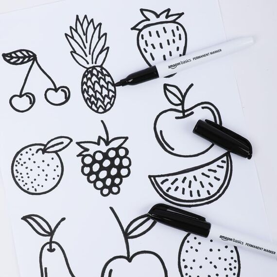 Amazon Basics Permanentmarker, Schwarz, 12er-Pack