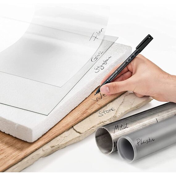 STAEDTLER permanent Marker Lumocolor, violett, F-Spitze Linienbreite ca. 0,6 mm, wisch- und wasserfest, Made in Germany, lange Lebensdauer, 10 violette Universalstifte im Kartonetui, 318-6