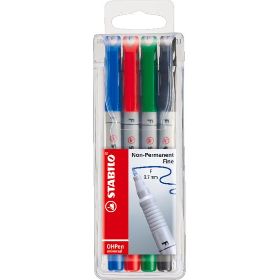 STABILO Folienstifte OH Pen F 0,7mm non-permanent (4 piece)