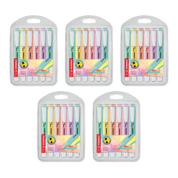 STABILO - Textmarker - swing cool Pastel - 5x 6er Pack