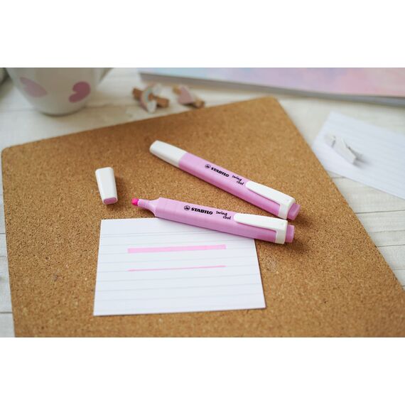 STABILO - Textmarker - swing cool Pastel - 2er Pack - Seidengrau, frische Fuchsie