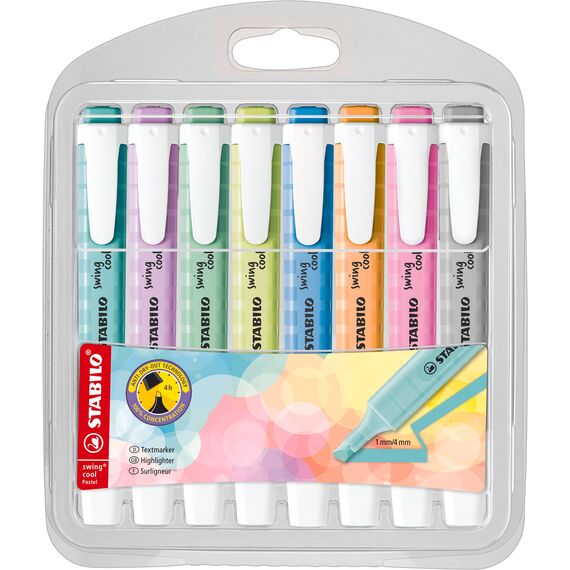 STABILO - Textmarker - swing cool Pastel - 8er Pack - 8 Farben