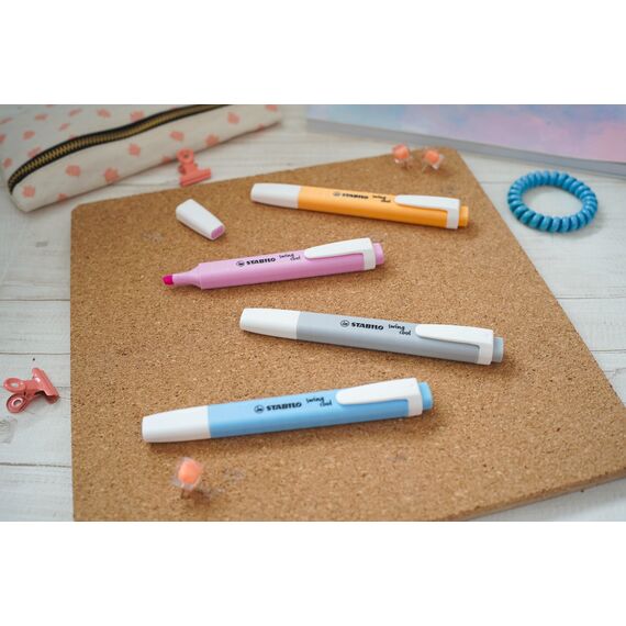 STABILO - Textmarker - swing cool Pastel - 2er Pack - himmlisches Blau, sanftes Orange