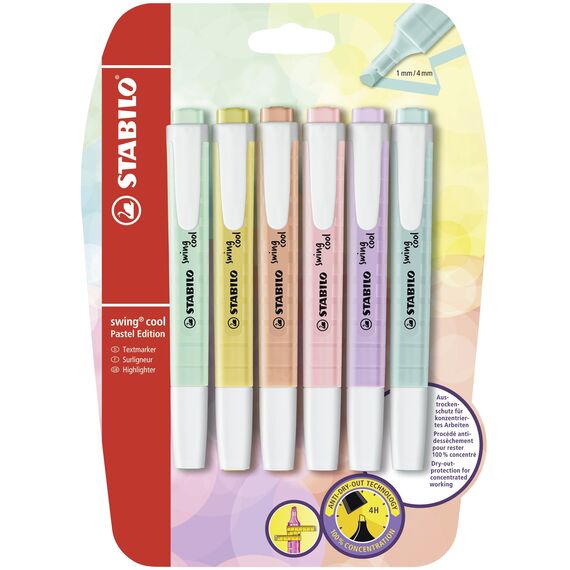 STABILO - Textmarker - swing cool Pastel - 6er Pack - Blister